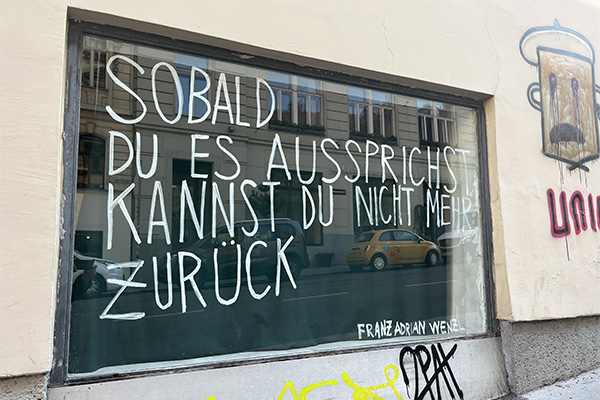 Projekt 134: window words #17: Franz Adrian Wenzl