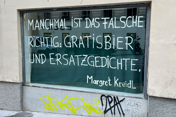 Projekt 142: window words #23: Margret Kreidl