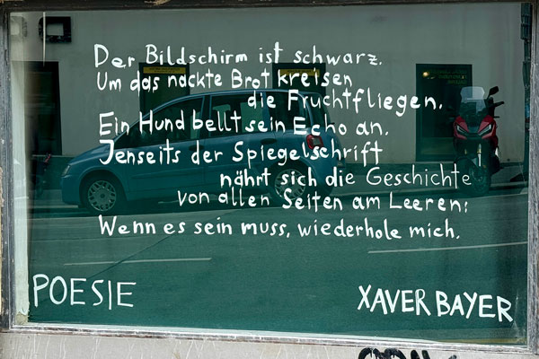 window words #45: Xaver Bayer