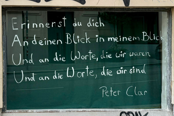 window words #49: Peter Clar