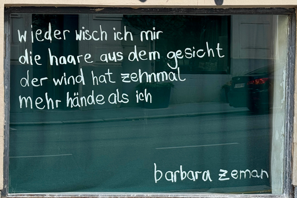 window words #52: Barbara Zeman